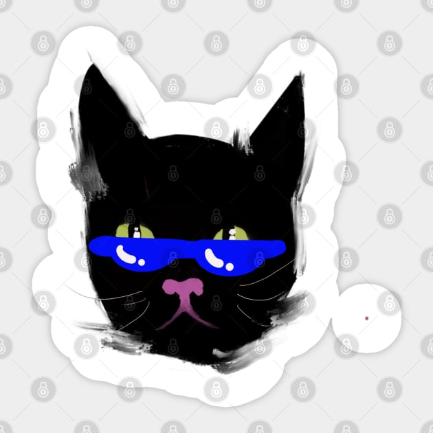 Cool cat Sticker by Stephanie Kennedy 